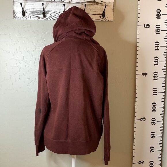 H&M button front hoodie type jacket. Two front pockets distressed at elbows - Picture 6 of 16